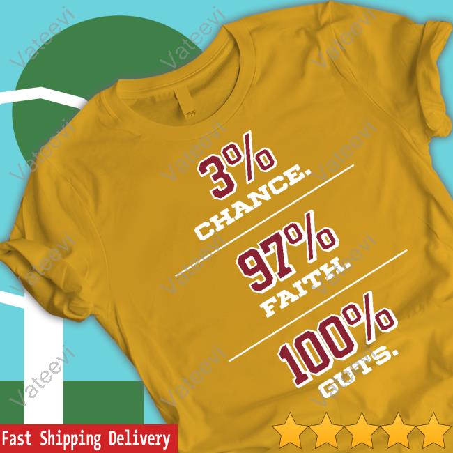 Official 3% Chance 97% Faith 100% Guts T Shirt Official 3% Chance 97% Faith 100% Guts T Shirt