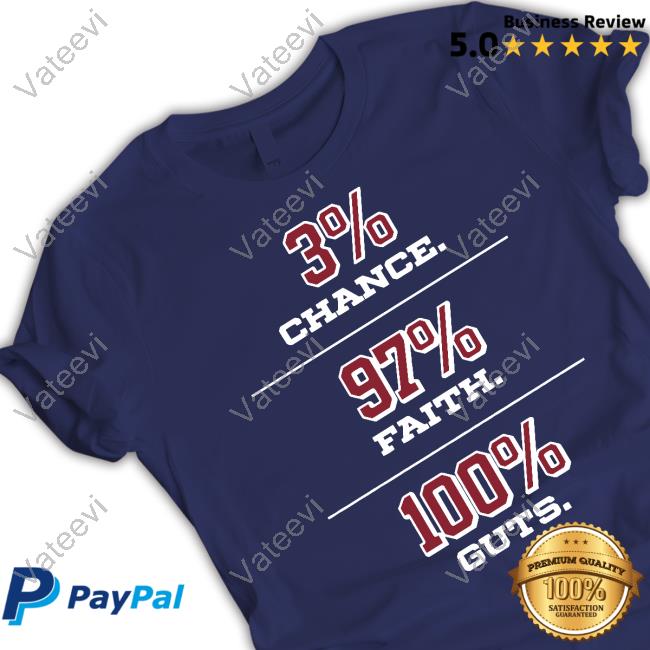 Official 3% Chance 97% Faith 100% Guts T Shirt Official 3% Chance 97% Faith 100% Guts T Shirt