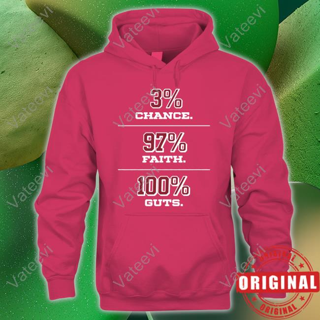Official 3% Chance 97% Faith 100% Guts T Shirt Official 3% Chance 97% Faith 100% Guts T Shirt