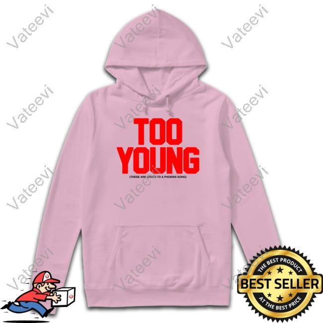 Wearephoenix Too Young These Are Lyrics To A Phoenix Song Hoodie Wearephoenix Too Young These Are Lyrics To A Phoenix Song Hoodie